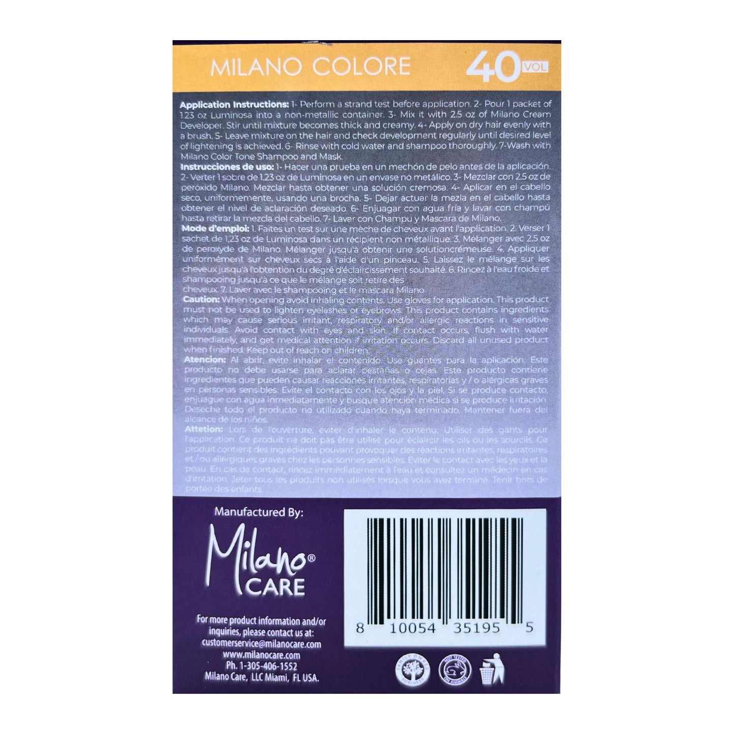 Milano Care WB -Wigs and Bundles-40 Vol Kit-2 Applications- Lifts up to 9 levels