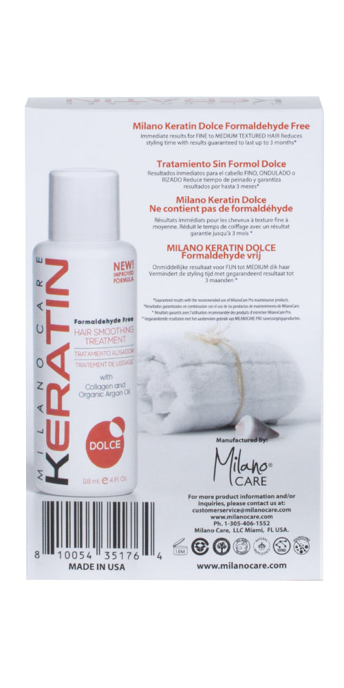 Milano Care Keratin Kit Hair Treatment 4 fl oz-Formaldeyde Free