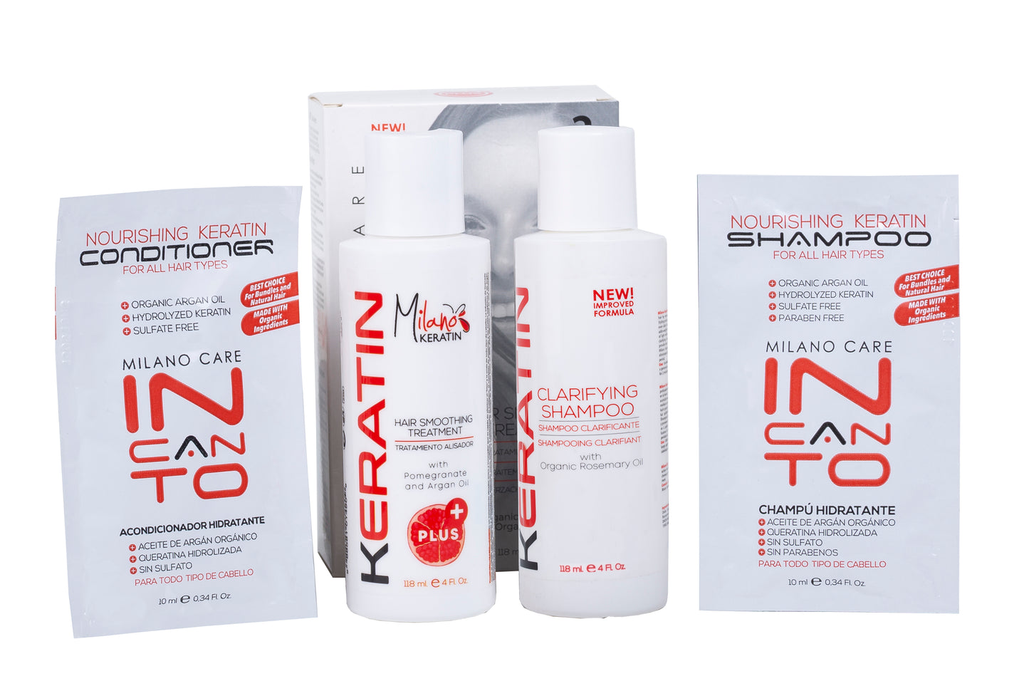 Milano Care Keratin Kit Plus Hair Treatment 4 fl oz