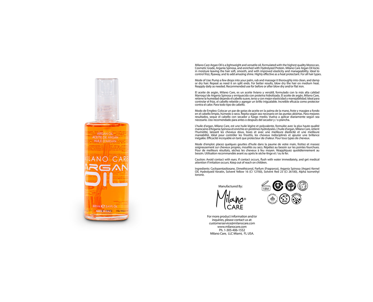 Milano Care – Argan Oil 4 fl oz