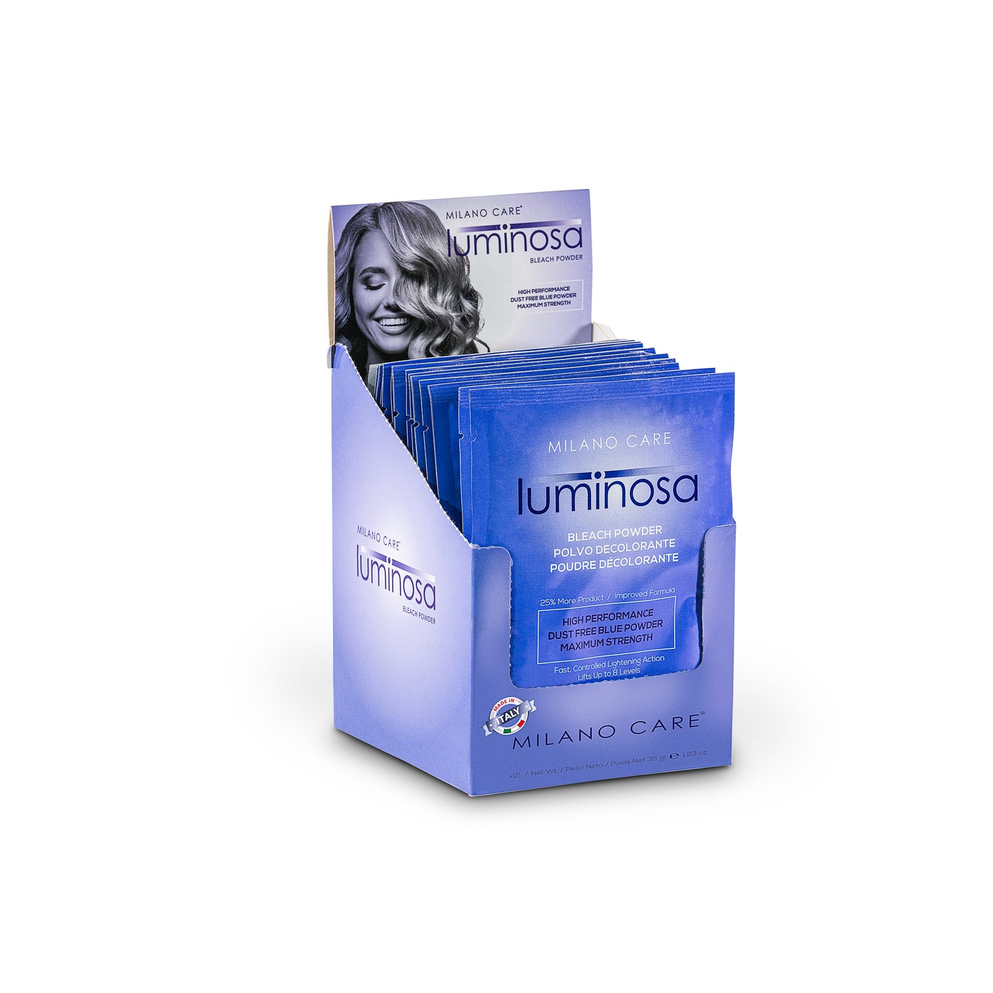 Milano Care Luminosa Bleach Powder 35g/1.23 oz. Lifts up to 7 levels